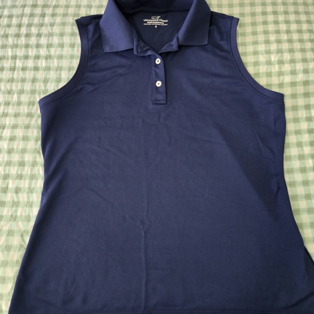Vineyard Vines Navy Sleeveless Polo Shirt Golf Tennis